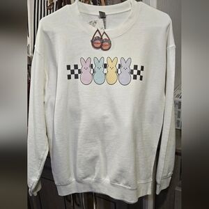 Easter Peep Crewneck Sweater And Easter Basket Earrings Bundle